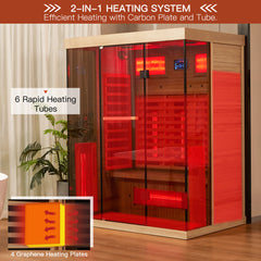 EROMMY Infrared Sauna 3 Person with Full Spectrum Heaters for Home or Gym
