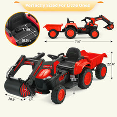 EROMMY Electirc Ride on Excavator with Electric Digging Arm, 4WD Motors, 12V Battery, Remote Control, and Bluetooth – Perfect Gift for Kids Ages 3-7-Erommy