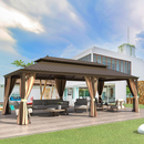 EROMMY 12X24 Hardtop Privacy Gazebo with Insect Screen-Erommy