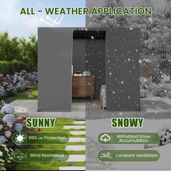 10FT X 10FT Pergola Winter Cover, All-Season Pergola Accessory, Outdoor Pergola Cover with Sidewalls and Mesh Windows, Waterproof Enclosure for Weather Protection, Fits Most Pergola Sizes