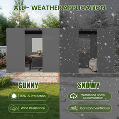 12FT X 20FT Pergola Winter Cover, All-Season Pergola Accessory, Outdoor Pergola Cover with Sidewalls and Mesh Windows, Waterproof Enclosure for Weather Protection, Fits Most Pergola Size, Gray