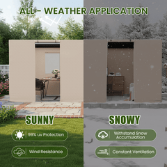 10FT X 20FT Pergola Winter Cover, All-Season Pergola Accessory, Outdoor Pergola Cover with Sidewalls and Mesh Windows, Waterproof Enclosure for Weather Protection, Fits Most Pergola Sizes