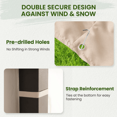 10FT X 20FT Pergola Winter Cover, All-Season Pergola Accessory, Outdoor Pergola Cover with Sidewalls and Mesh Windows, Waterproof Enclosure for Weather Protection, Fits Most Pergola Sizes