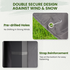 12FT X 20FT Pergola Winter Cover, All-Season Pergola Accessory, Outdoor Pergola Cover with Sidewalls and Mesh Windows, Waterproof Enclosure for Weather Protection, Fits Most Pergola Size, Gray