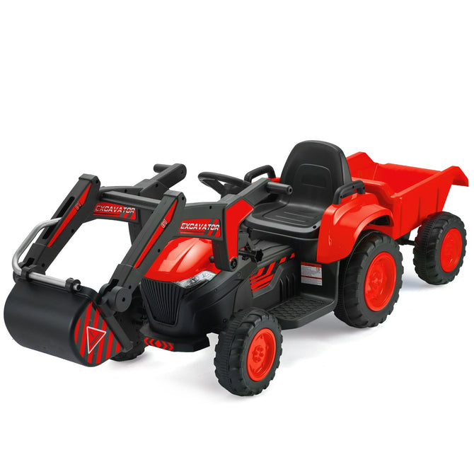 EROMMY Electirc Ride on Excavator with Electric Digging Arm, 4WD Motors, 12V Battery, Remote Control, and Bluetooth – Perfect Gift for Kids Ages 3-7-Erommy