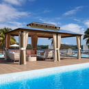 EROMMY 12'x20' Hardtop Gazebo, Outdoor Polycarbonate Double Roof Canopy, Aluminum Frame Permanent Pavilion-Erommy