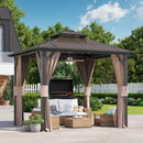 EROMMY 10X10 Gazebo with Polycarbonate Double Roof