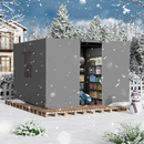 12FT X 12FT Pergola Winter Cover, All-Season Pergola Accessory, Outdoor Pergola Cover with Sidewalls and Mesh Windows, Waterproof Enclosure for Weather Protection, Fits Most Pergola Sizes