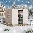 10FT X 10FT Pergola Winter Cover, All-Season Pergola Accessory, Outdoor Pergola Cover with Sidewalls and Mesh Windows, Waterproof Enclosure for Weather Protection, Fits Most Pergola Sizes, Beige