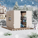 10FT X 10FT Pergola Winter Cover, All-Season Pergola Accessory, Outdoor Pergola Cover with Sidewalls and Mesh Windows, Waterproof Enclosure for Weather Protection, Fits Most Pergola Sizes, Beige