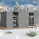 12FT X 20FT Pergola Winter Cover, All-Season Pergola Accessory, Outdoor Pergola Cover with Sidewalls and Mesh Windows, Waterproof Enclosure for Weather Protection, Fits Most Pergola Size, Gray