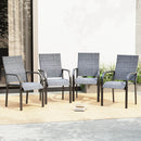 EROMMY Patio Chairs Set of 4, 330 LBS Capacity, 17.83" Widened Outdoor Dining Chairs with All Weather Quick-Drying Textilene & Metal Frame, Gray