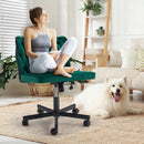 EROMMY Height Adjustable Criss Cross Chair with Wheels, Indoor Furniture Chairs, Cross-legged Armless Swivel Home Office Chair, Green-Erommy