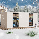 10FT X 20FT Pergola Winter Cover, All-Season Pergola Accessory, Outdoor Pergola Cover with Sidewalls and Mesh Windows, Waterproof Enclosure for Weather Protection, Fits Most Pergola Sizes