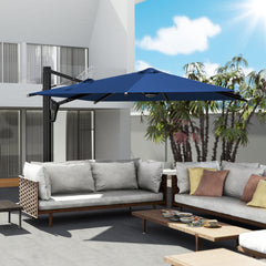 EROMMY 10X10 Patio Umbrella with Hydraulic Handle - Navy-Erommy