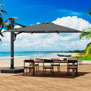 EROMMY 10X10 Patio Umbrella with Hydraulic Handle - Gray-Erommy