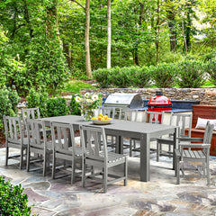 EROMMY 2 Patio Dining Armchairs, HDPE Patio Furniture for Backyard, Porch, Lawn, Party and Garden, Gray-Erommy