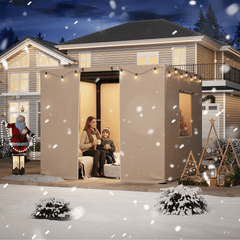 10FT X 12FT Pergola Winter Cover, All-Season Pergola Accessory, Outdoor Pergola Cover with Sidewalls and Mesh Windows, Waterproof Enclosure for Weather Protection, Fits Most Pergola Sizes, Beige