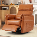 EROMMY Power Swivel Rocking Recliner Chair with Adjustable Headrest and Armrests, Brown