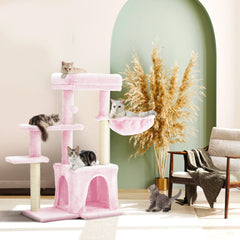 EROMMY 33" Multi-Level Cat Tree Cat Tower for Indoor Cats, Cat Condo with Scratching Post, Pink