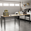 96" Adjustable Heavy Duty Workbench with Power Outlets & Pegboard, 2000 LBS Capacity Rubber Wood Top Work Table for Garage, Workshop, Home & Commercial