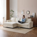 Erommy 6 Piece Modular Sectional Couch, Modular Couches and Sofas Sectional with Storage for Living Room, 4 single seats, 2 ottomans, Beige-Erommy