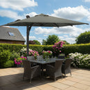 EROMMY 10 x 13 Outdoor Large Offset Umbrella - Gray-Erommy