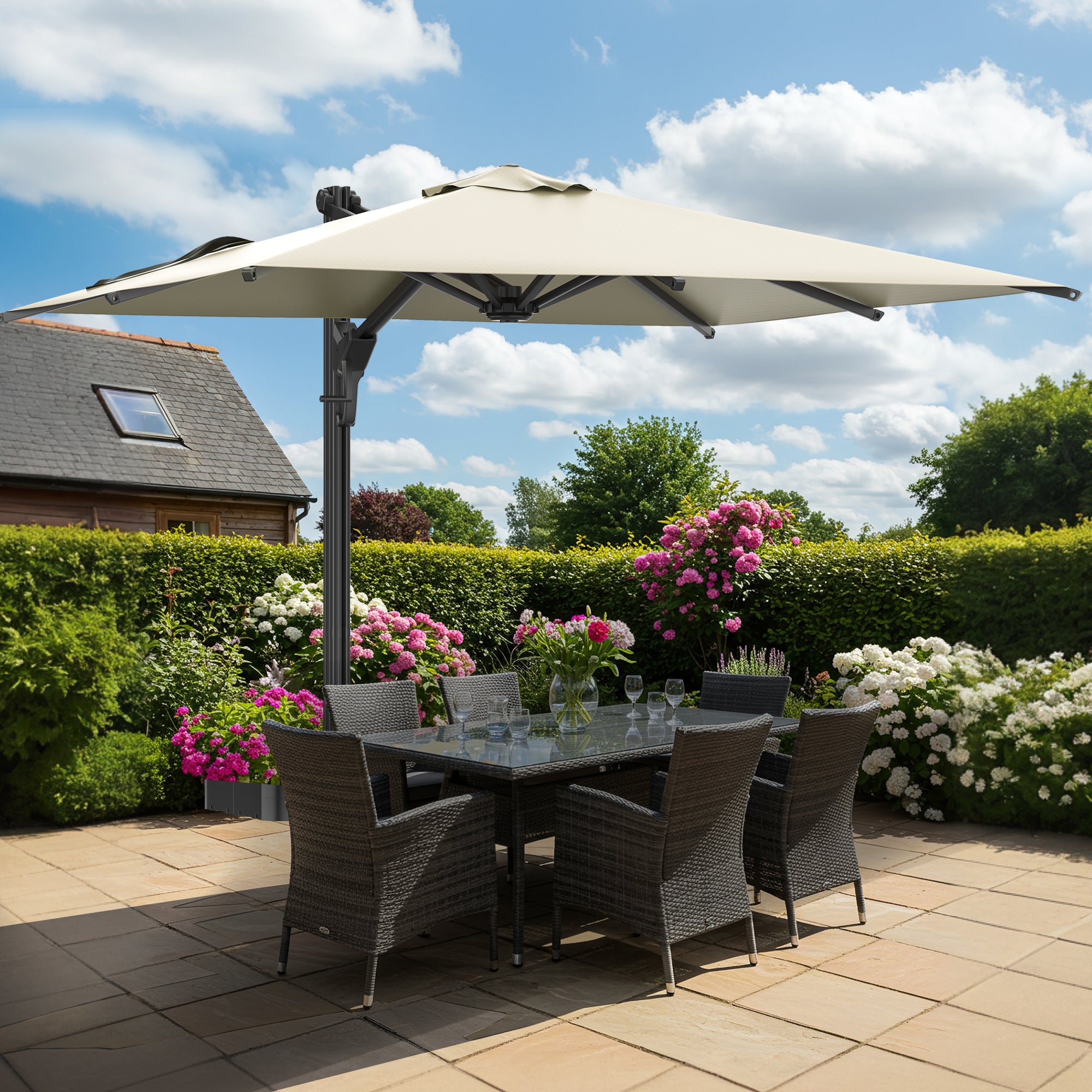 11x13 patio umbrella Outdoor Large Offset | Sturdy & Durable Color:Dirty Bird HTLNUZD Full Face Motorcycle On hot summer days Direct