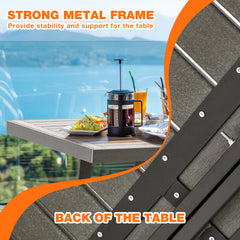 EROMMY 7 Piece Patio Dining Set, Patio tables with 6 Chairs,for Backyard, Porch, Lawn, Party and Garden, Gray-Erommy