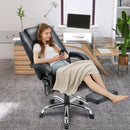 Erommy Heat and Massage Reclining Ergonomic Office Chair with Footrest Black-Erommy