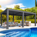 EROMMY 12x16 Pergola with Waterproof Roof Panels – Grey