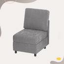EROMMY Modular Single Seat Sofa with Storage, Chenille Cover, Washable, Light Gray