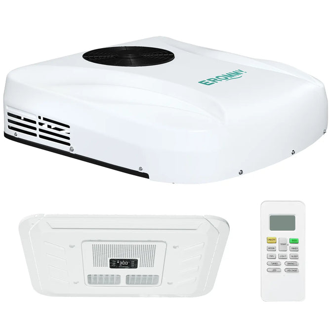 EROMMY RV Air Conditioner, 10000 BTU RV AC Unit with Auto Swing Airflow & Low-Profile Design, Low Power Consumption, Ultra Quiet, Non-Ducted RV Air Conditioners for RVs, Trucks, and Campers