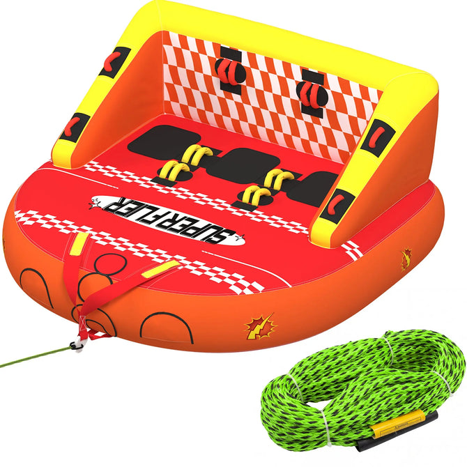 EROMMY 3-Person Towable Tubes for Boating, Front/Back Tow Points Sofa Couch Style Boat Tubes