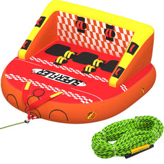 EROMMY 3-Person Towable Tubes for Boating, Front/Back Tow Points Sofa Couch Style Boat Tubes