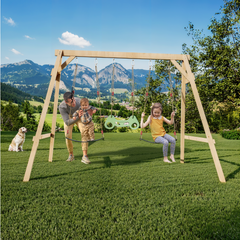 EROMMY Wooden Swing Sets for Backyard, Outdoor Playset for Kids-Erommy