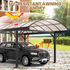 Erommy Heavy Duty Metal Carport Kit 10 x 20 ft, Aluminum Carport with UV50+Resistant PC Sunlight Panels,Sturdy Metal Carport for Cars, Boats,Outdoor Storage Shed,Anti Rust Awning,Snow-Erommy