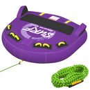 EROMMY 3-Person Deck Towable Tubes for Boating with Winged Side Bolsters and Towable Rope, Padded Bolster Guard Handles & Quick-Connect Tow Point