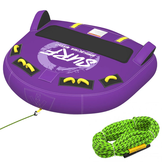 EROMMY 3-Person Deck Towable Tubes for Boating with Winged Side Bolsters and Towable Rope, Padded Bolster Guard Handles & Quick-Connect Tow Point