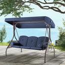 EROMMY 3-Seat Patio Porch Swing with Adjustable Canopy, Blue-Erommy