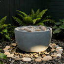 EROMMY 10.6"Tall Outdoor Water Fountain - Resin Garden Water Feature with LED Lights Effect for Patio Deck Yard Home,Gray