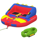 EROMMY 2-Person Towable Tubes for Boating with Towable Rope, Couch Reversible Boat Tube, Padded Bolster Guard Handles & Quick-Connect Tow Point