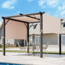 EROMMY Outdoor Pergola 10x10 Ft, Metal Freestanding Shelter with Adjustable Side Sun Shades, Canopy for Patios Backyard Garden Deck (Beige)