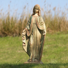 EROMMY Virgin Mary Garden Statue Outdoor 31.5” – Large Praying Holy Madonna Resin Sculpture, Blessed Mother of God Catholic Saint Yard & Lawn Religious Decor