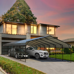 EROMMY 20' x 40' Metal Carport with Galvanized Roof – Shelter for 2 Cars, Truck, Boat, and SUV-Erommy