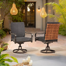 EROMMY Swivel Patio Chairs Set of 2 with Thickened Cushions, Gray