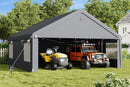 EROMMY 20x20 FT Heavy Duty Durable Carport, Galvanized Steel Frame Garage Shelter and Outdoor Storage, Waterproof 3-Layer PE Cover, Fits 2 Cars, Boat, Farm Equipment, Dark Gray