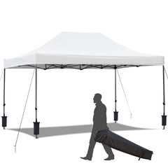 EROMMY 10' x 15' Pop Up Canopy Tent, Commercial Instant Canopy with Roller Bag, 4 Sand Bags, Outdoor Canopies for Festival, Event