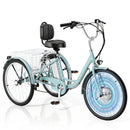 EROMMY Electric Trike for Adults,Peak 500W Brushless Motor, E-Trike with 24" x 2" Tires, Removable Battery, Charger,Step-Thru 3-Wheel Electric Bicycle, Up to 55 Miles Range, 15.5MPH+ Speed, Mint
