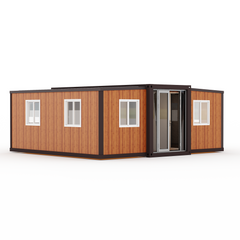 EROMMY 20ft Portable Modular Folding House, Expandable Container Home with 2 Bedrooms and Fully Equipped Bathroom, Prefab Boxable Home with Kitchen for Adults Living-Erommy